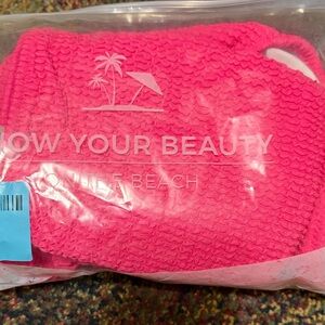 Pink Textured Bikini Set